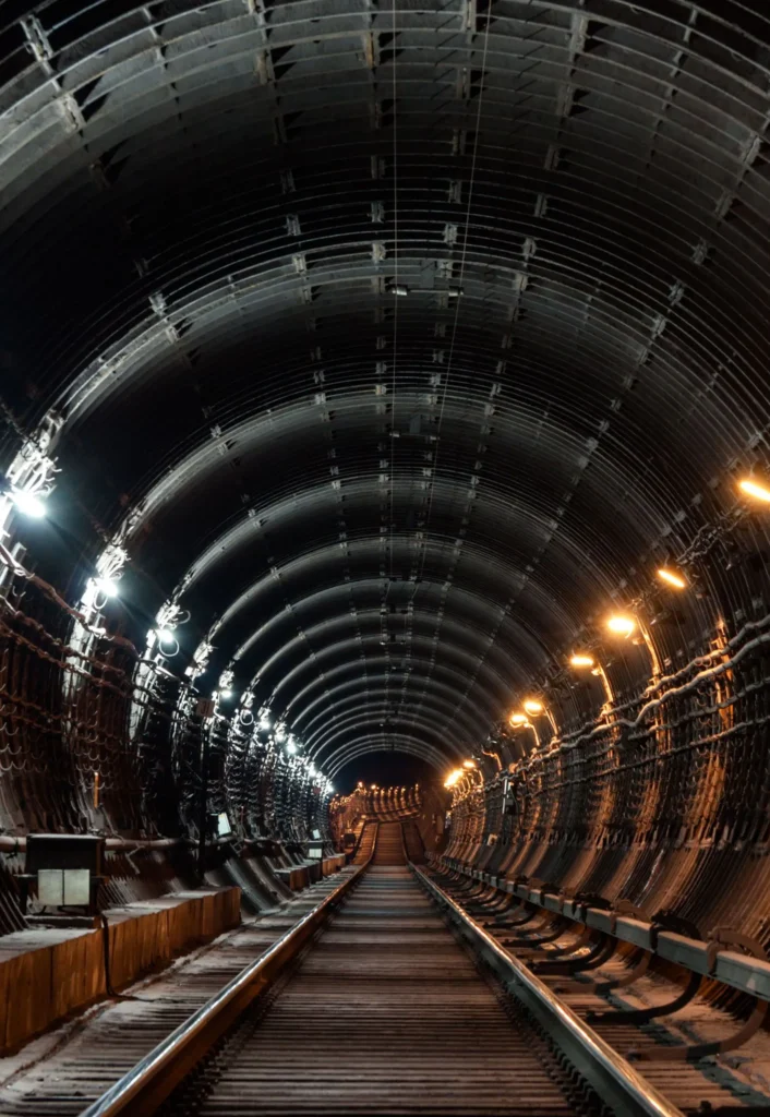 Straight circular subway tunnel