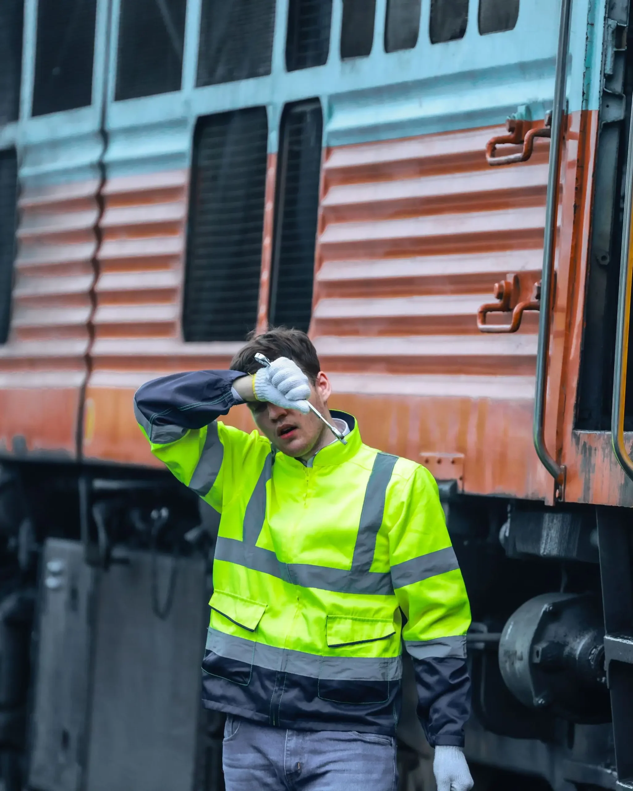 Train rail worker sick