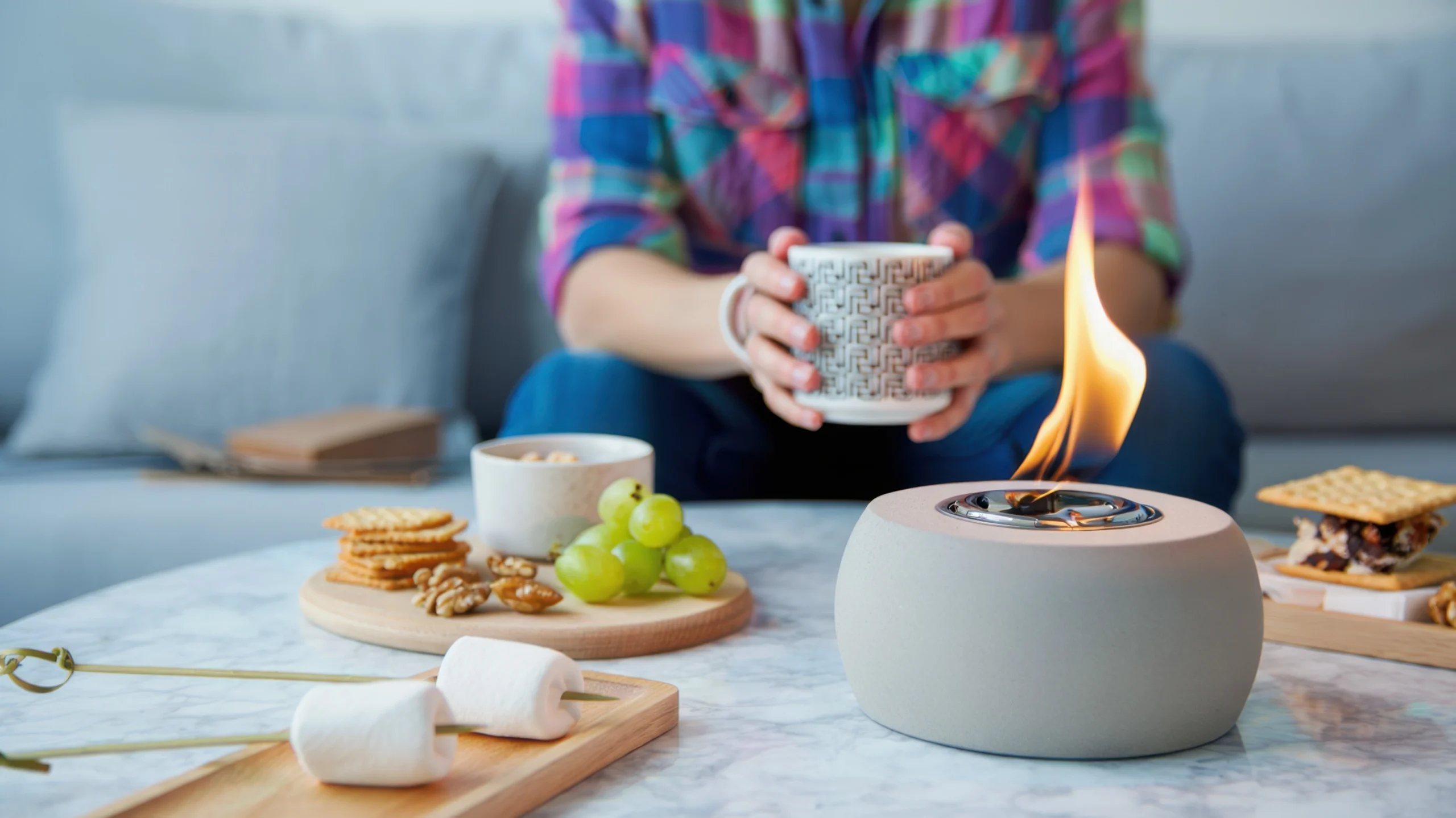 Tabletop fire pit warning