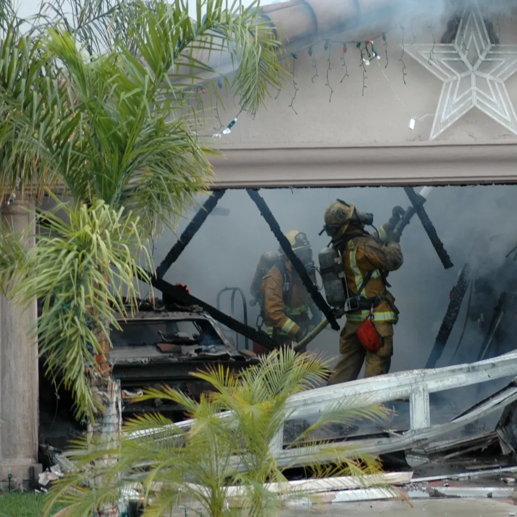 Fire fighter at work