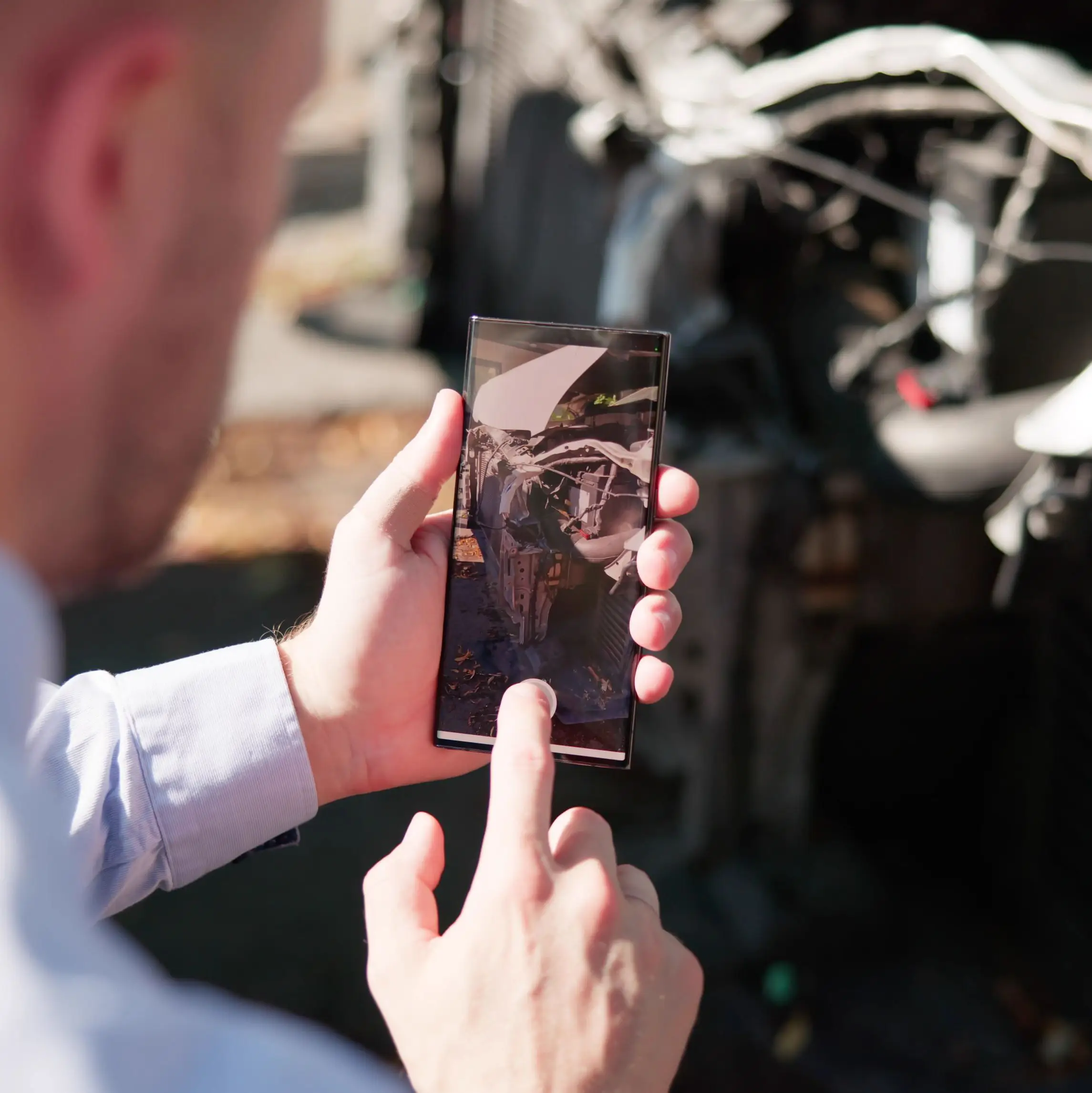 Take photo of car crash