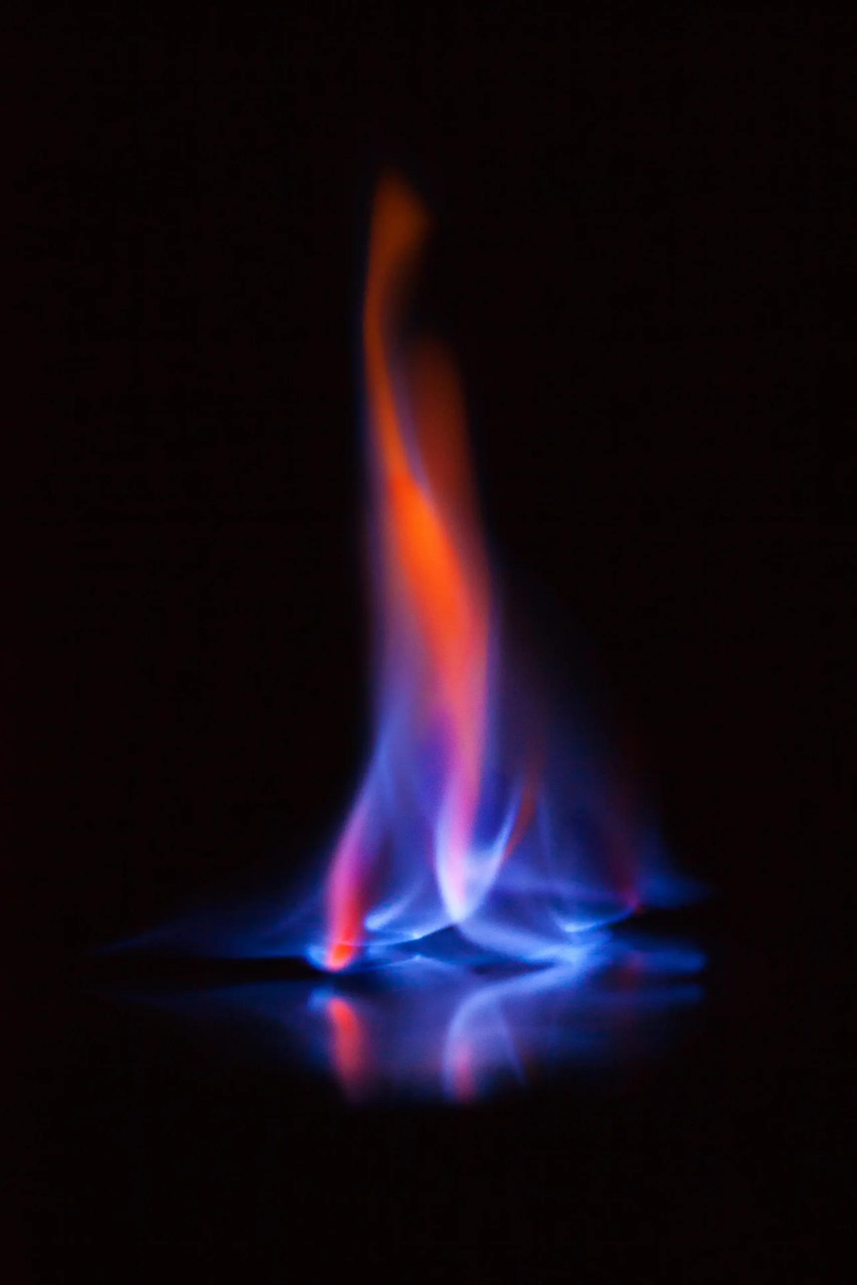 Flame of burning alcohol
