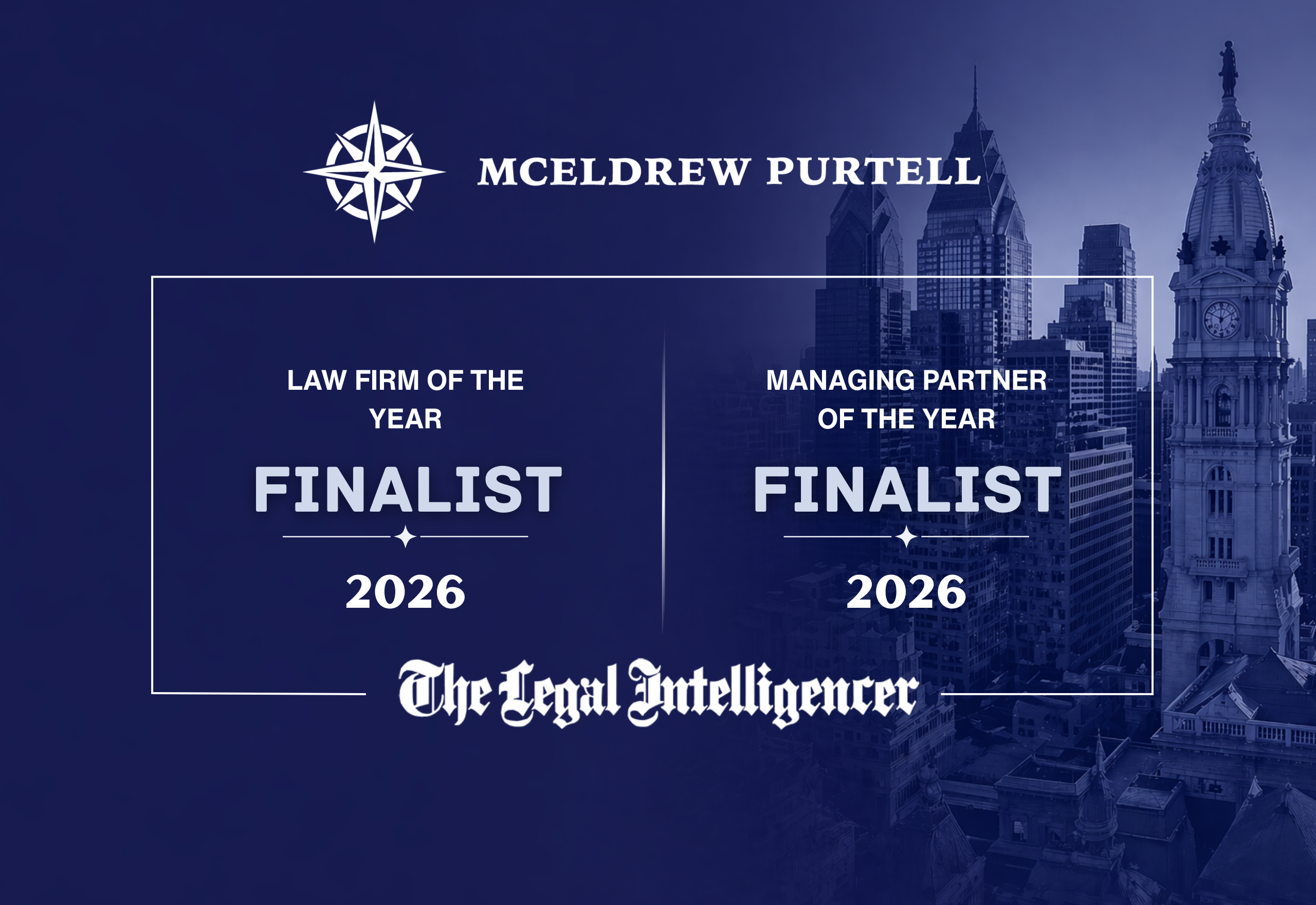 McEldrew Purtell and Dan Purtell Named Finalists in 2026 Pennsylvania Legal Awards