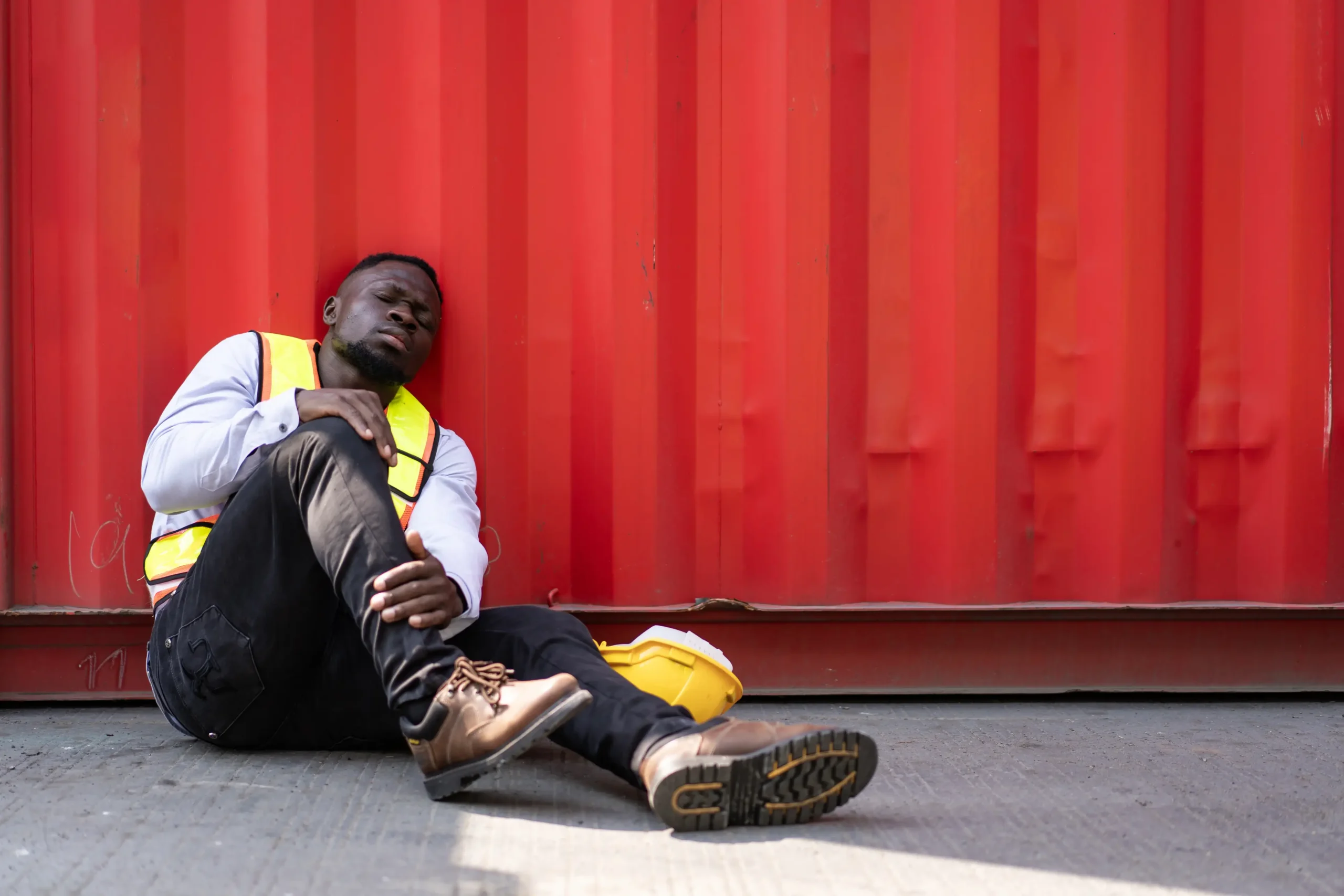 Unconsciousness worker have an accident while working