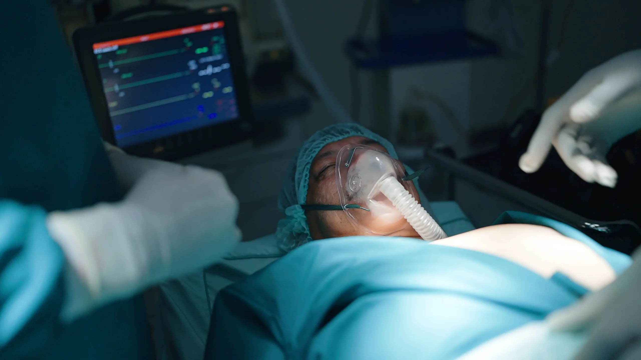 patient surgeon doctor covering face