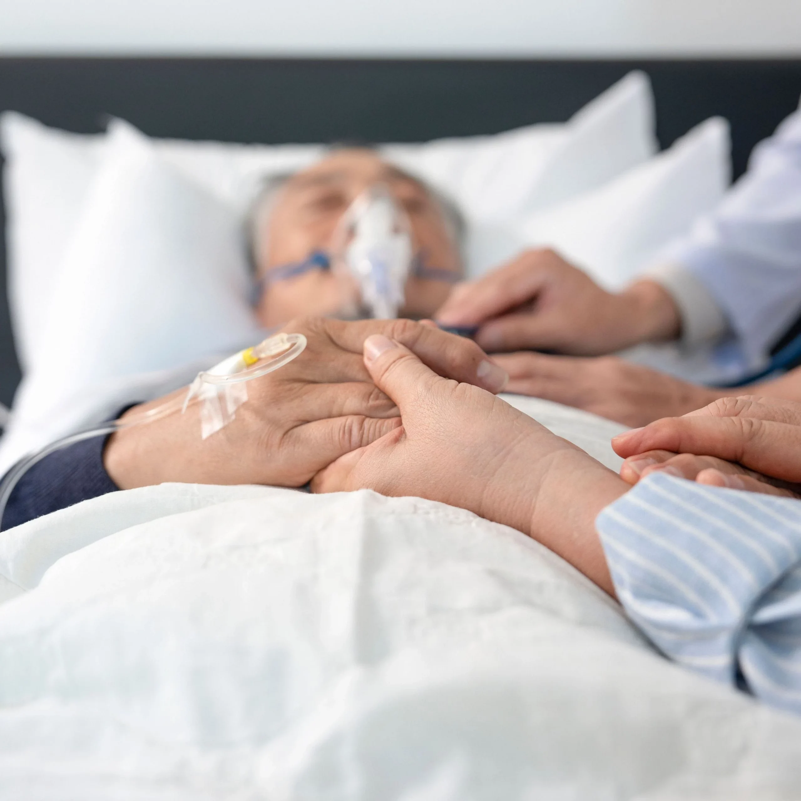 Person in hospital bed sick with food poisoning 