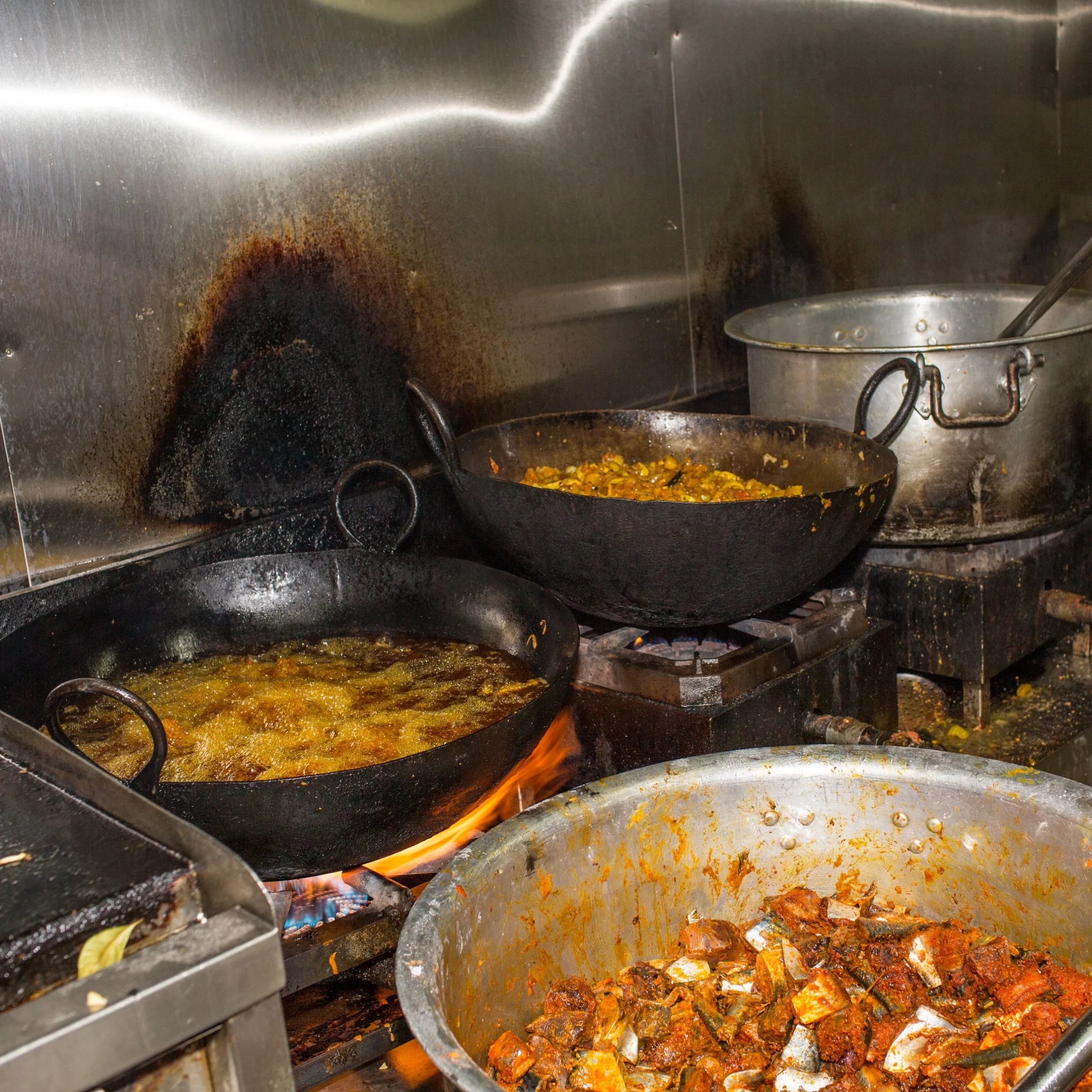 Dirty restaurant kitchen