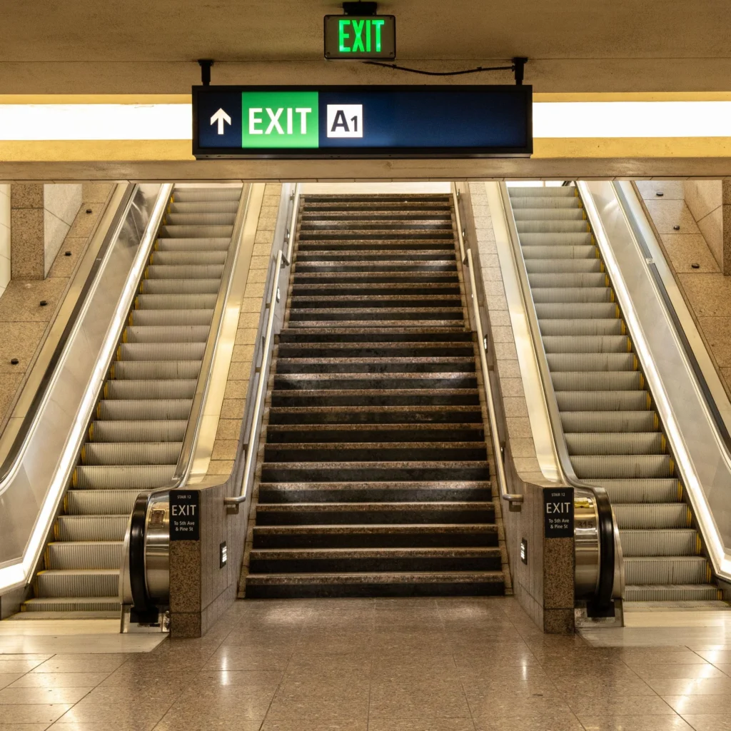 stairs at train station 